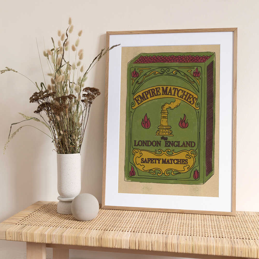 Vintage London Matchbox - Art Print by Nicholas
