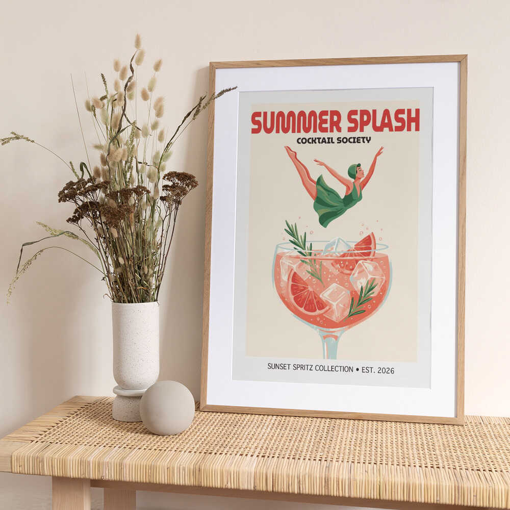 Retro Cocktail Splash - Art Print by Andreas Magnusson