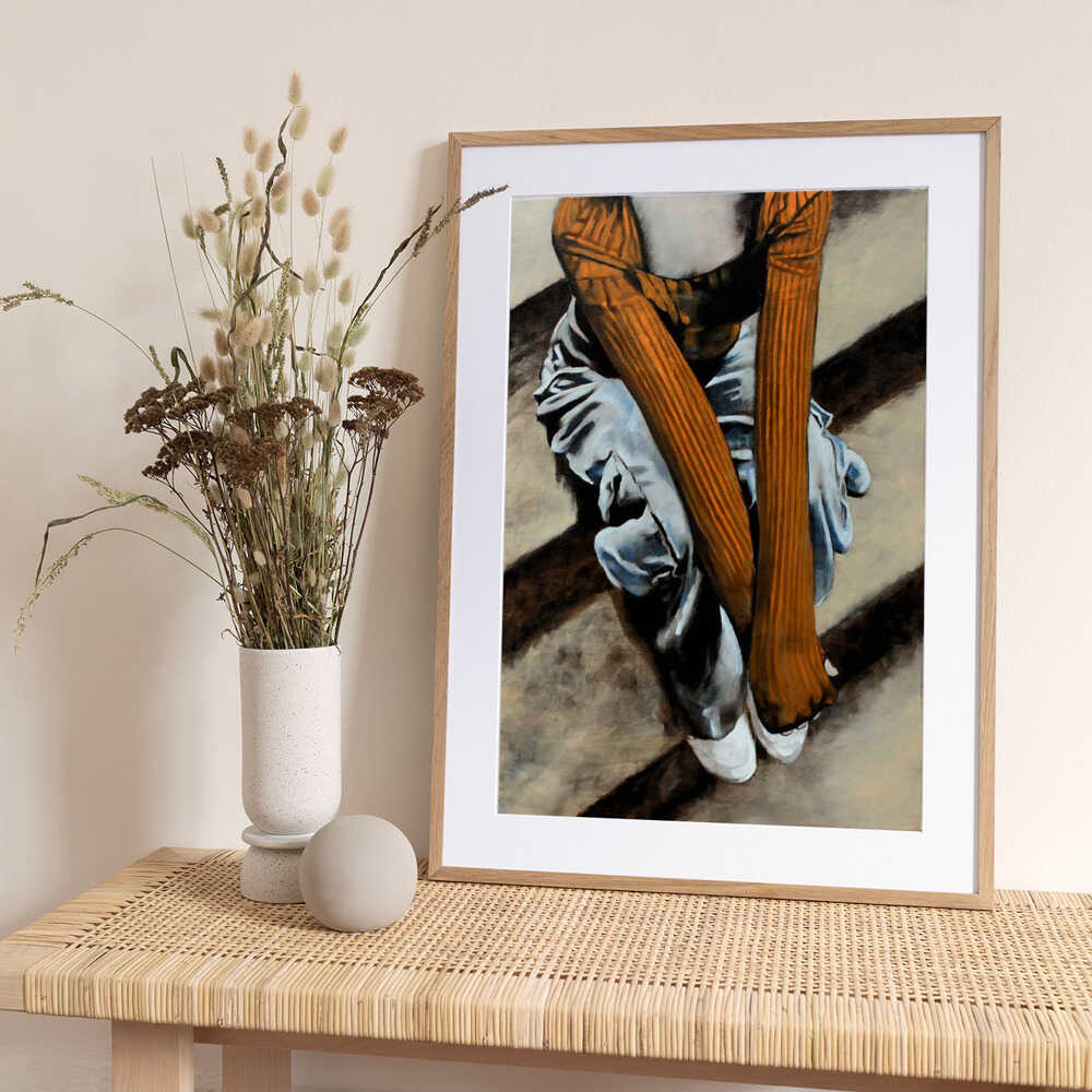 Orange Socks White Shoes - Art Print by Duane A. Brown