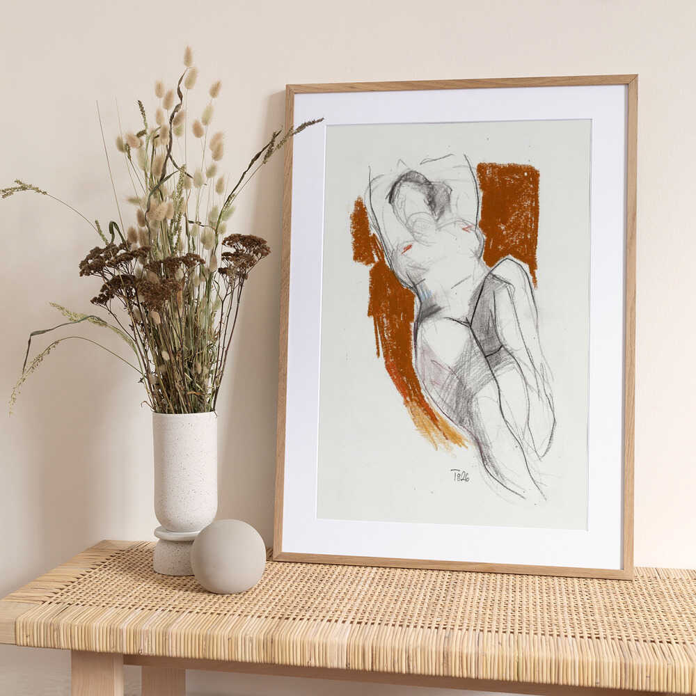 Expressive Nude Sketch - Art Print by Tore Bahnson