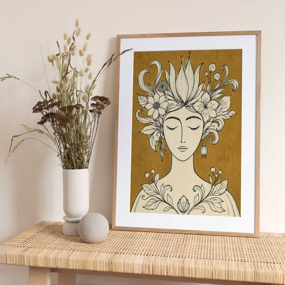 Nature Goddess Portrait - Art Print by Sander van Laar