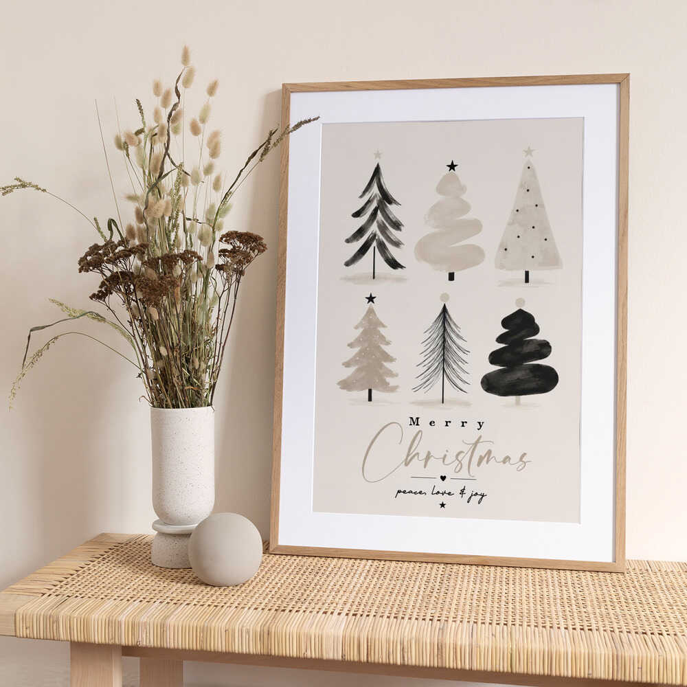 Modern Christmas Trees - Art Print by Treechild