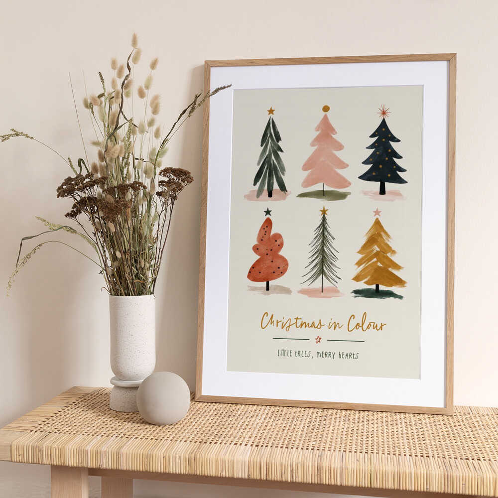 Christmas Trees in Color - Art Print by Treechild