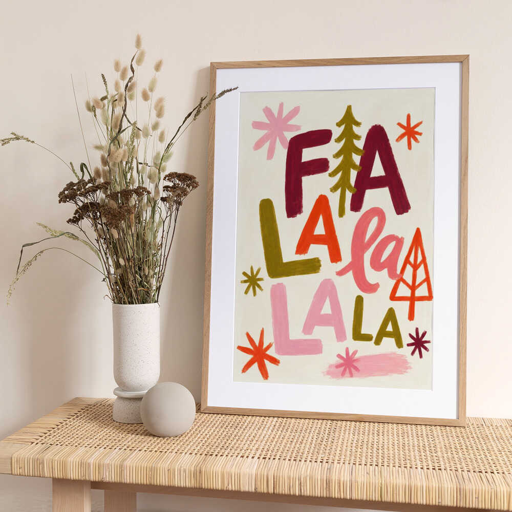 Fa La La Christmas - Art Print by Treechild