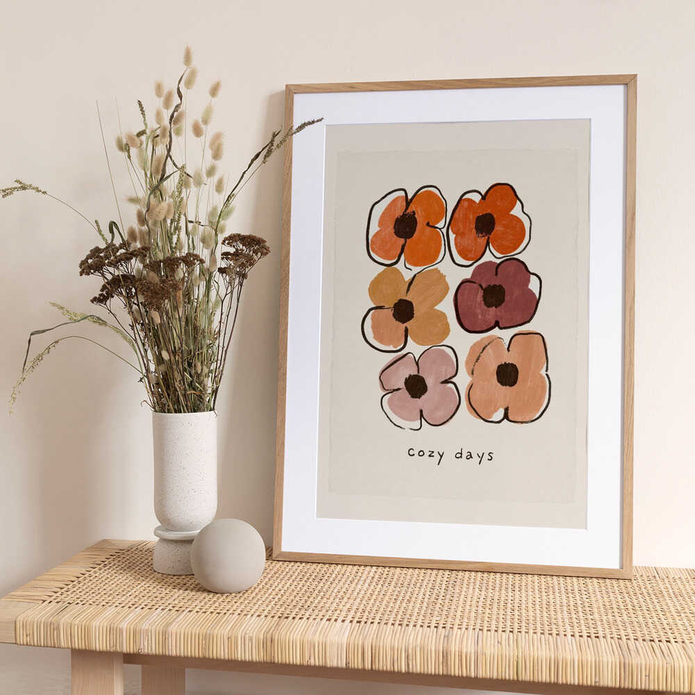 Cozy Days Blooms - Art Print by Treechild