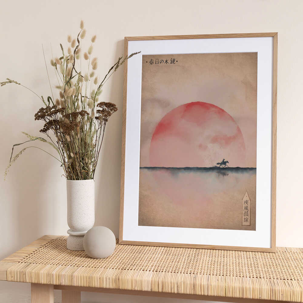 Red Sun Lone Rider - Art Print by Fadil Roze