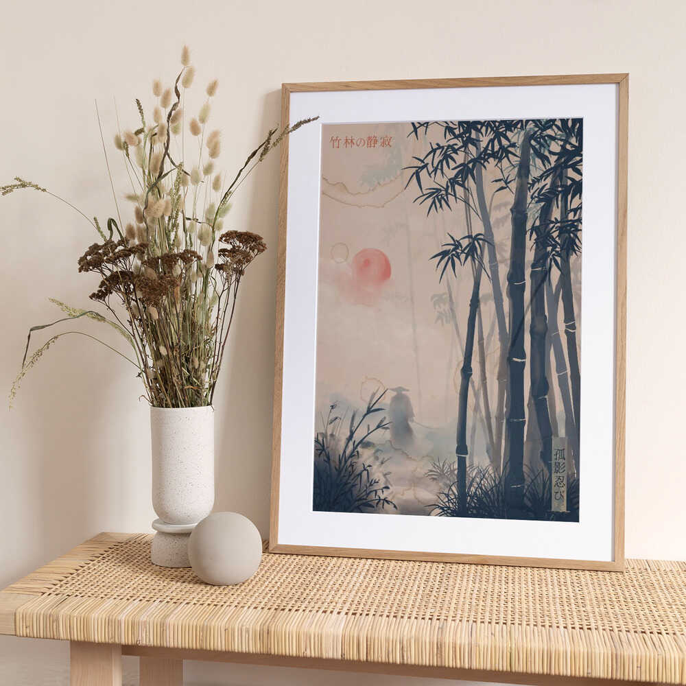 Samurai in Bamboo Mist - Art Print by Fadil Roze