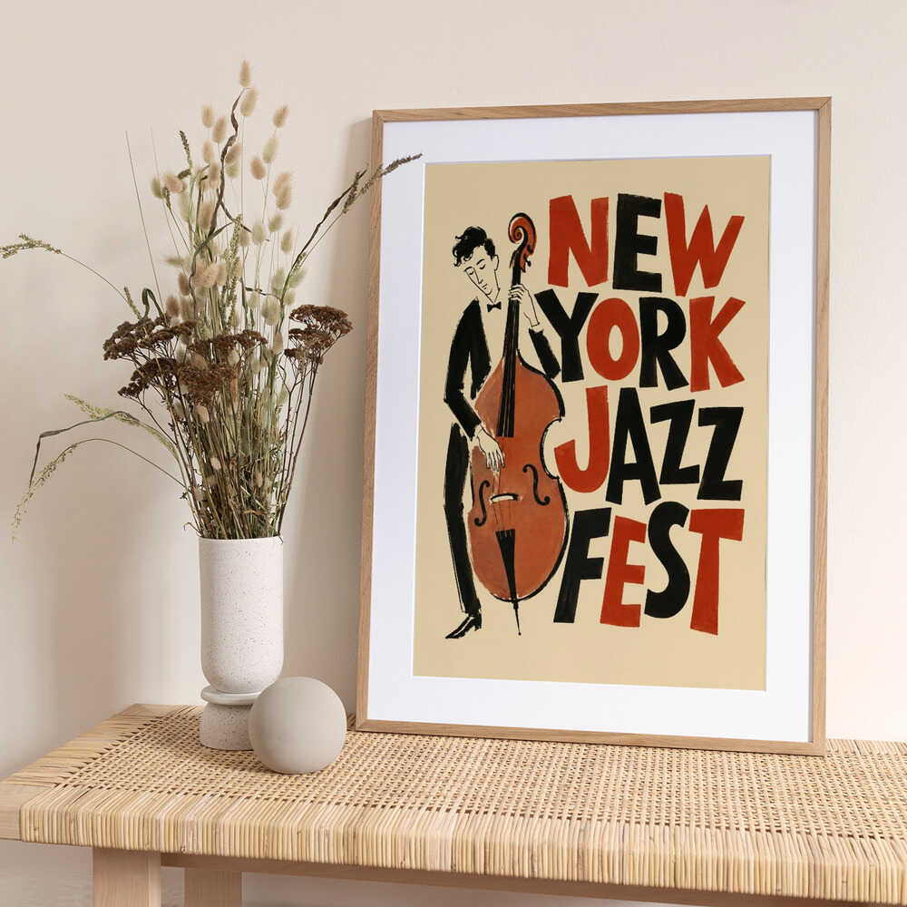 New York Jazz Bassist - Art Print by Patryk Krygowski