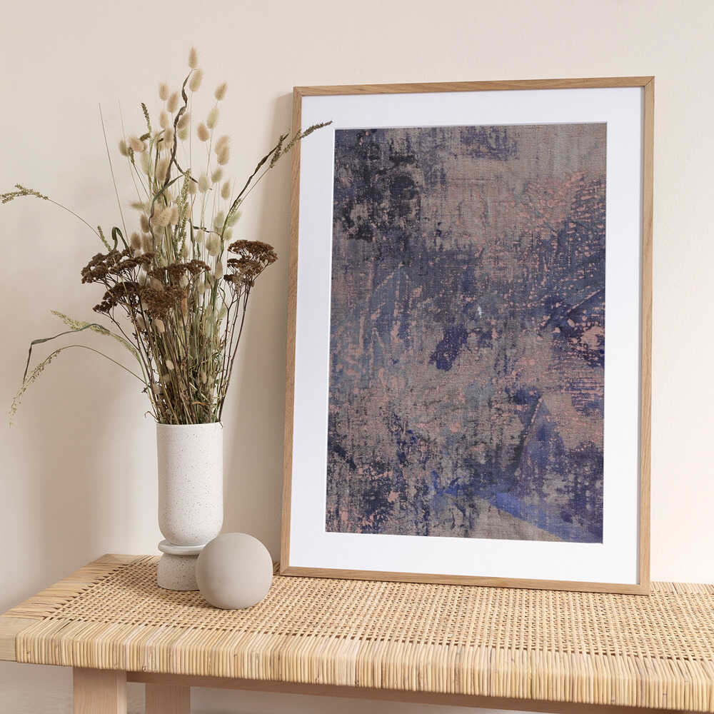 Abstract Blue Mauve - Art Print by Maira Ribena