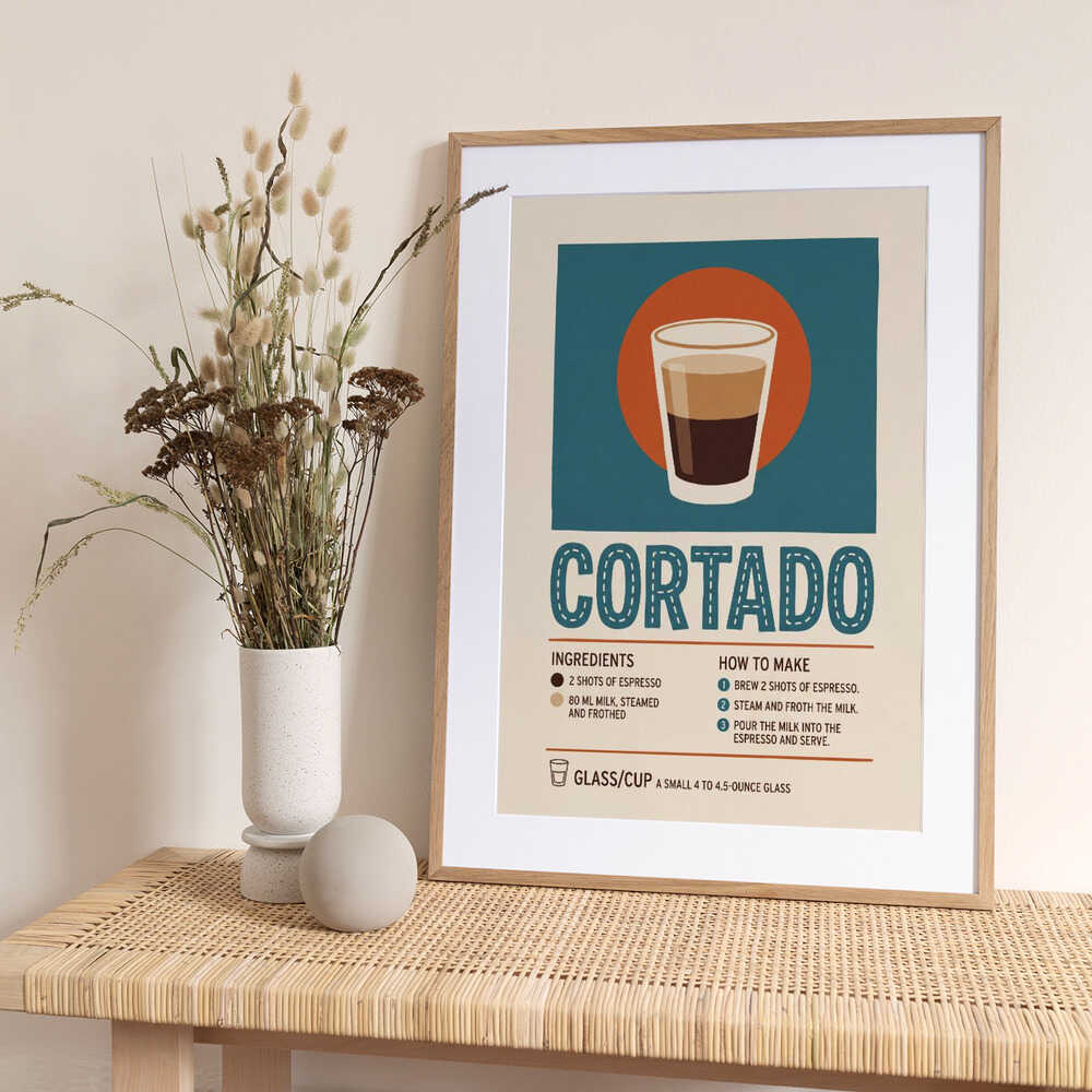 Cortado Coffee Recipe - Art Print by Andreas Magnusson