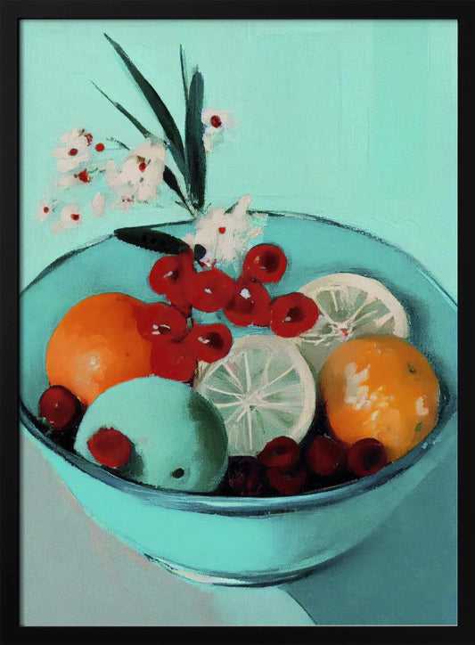Vibrant Fruit Bowl - Art Print by Treechild