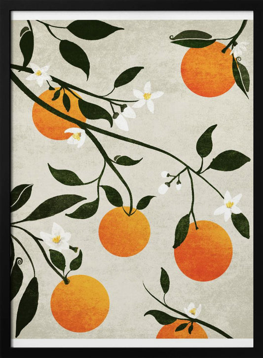 Oranges in Bloom - Art Print by Emel Tunaboylu