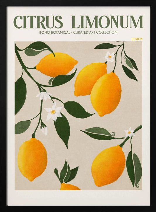 Golden Citrus Delight - Art Print by Emel Tunaboylu
