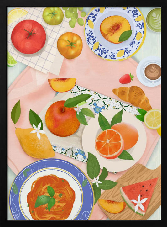 Summer Brunch - Art Print by Petra Lizde