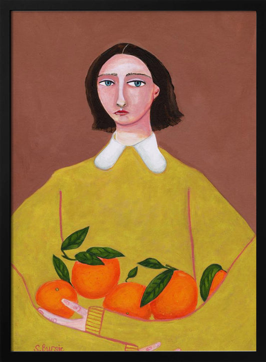 Lady with Oranges - Art Print by Sharyn Bursic