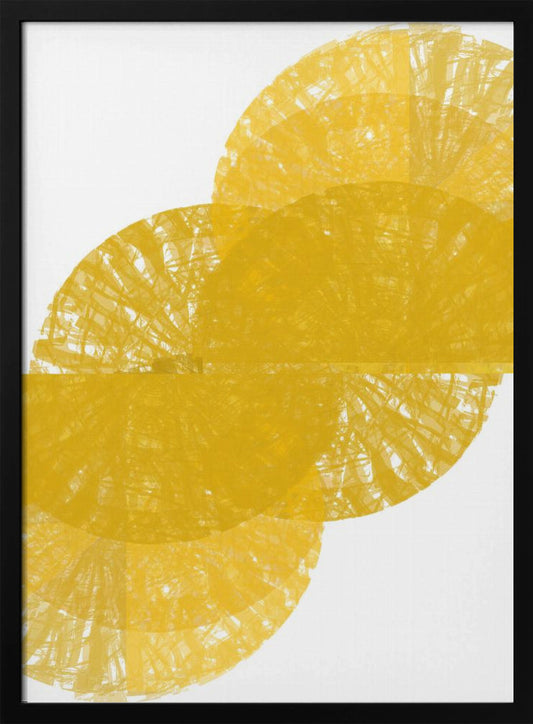 Yellow Circle Fans 1 - Art Print by casa cartissi