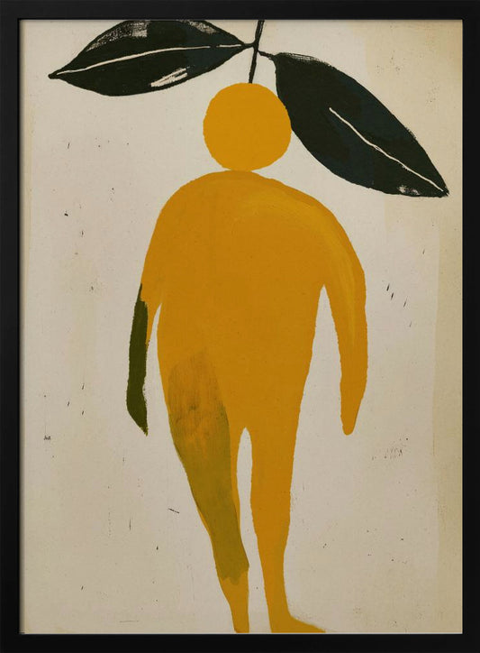 Orange Leaf Figure - Art Print by Treechild