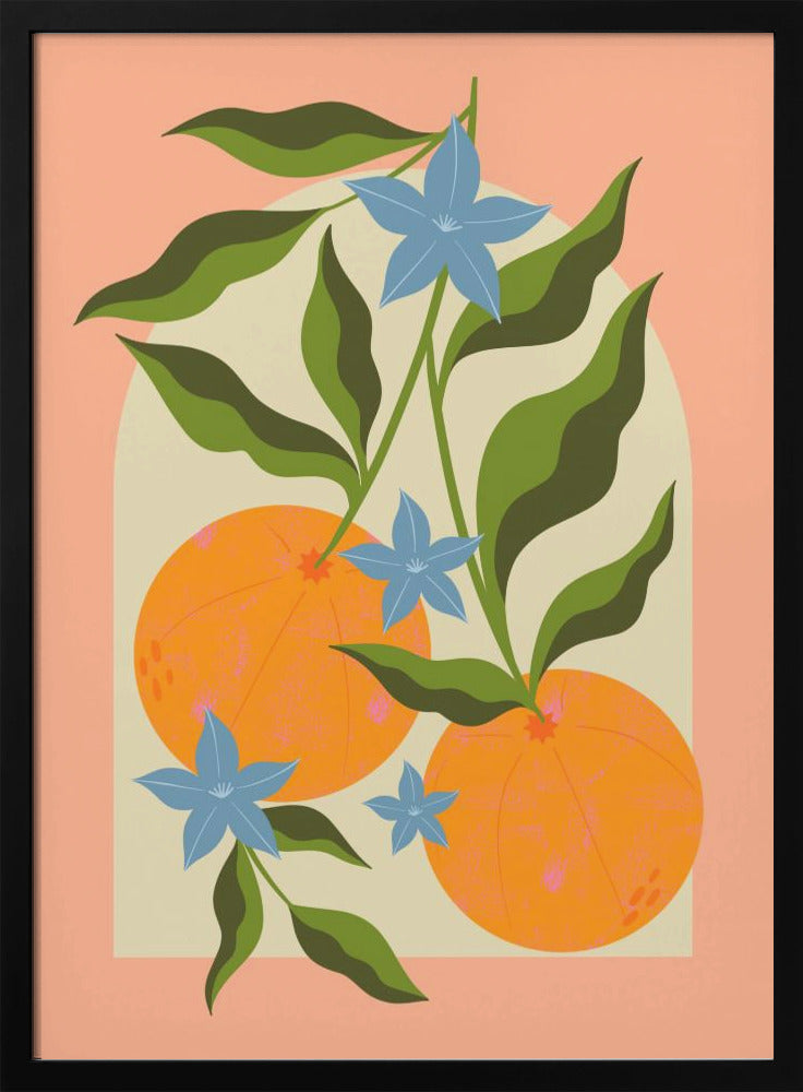 Orange Branch with Flowers - Art Print by Melissa Donne