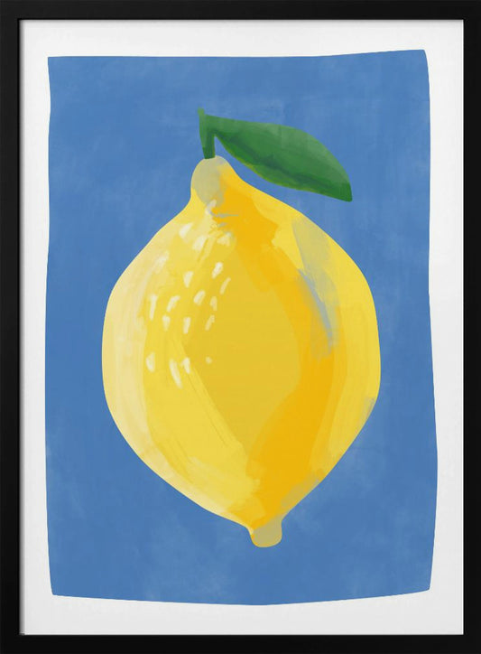 Simplistic Painting of a Lemon - Art Print by Elena Ristova