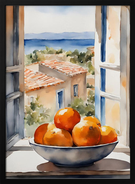 Orangenschale im Fenster - Art Print by Ohkimiko