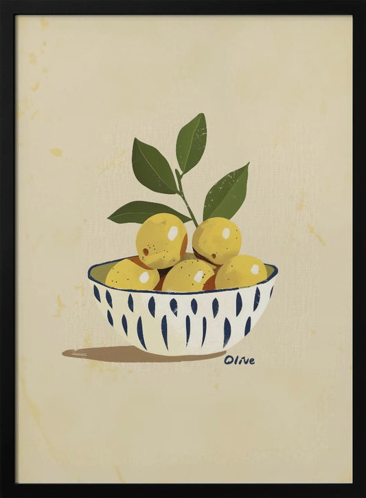 Lemon Harvest Bowl - Art Print by Emel Tunaboylu