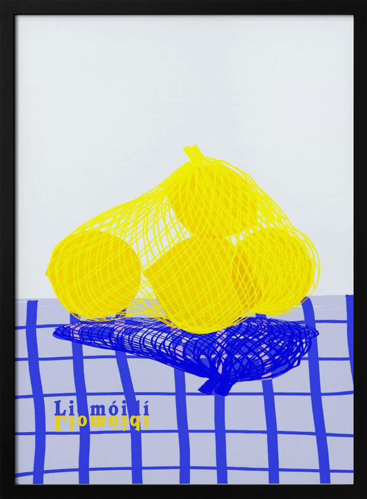 Lemons in bag - Art Print by Charlotte Trudgett