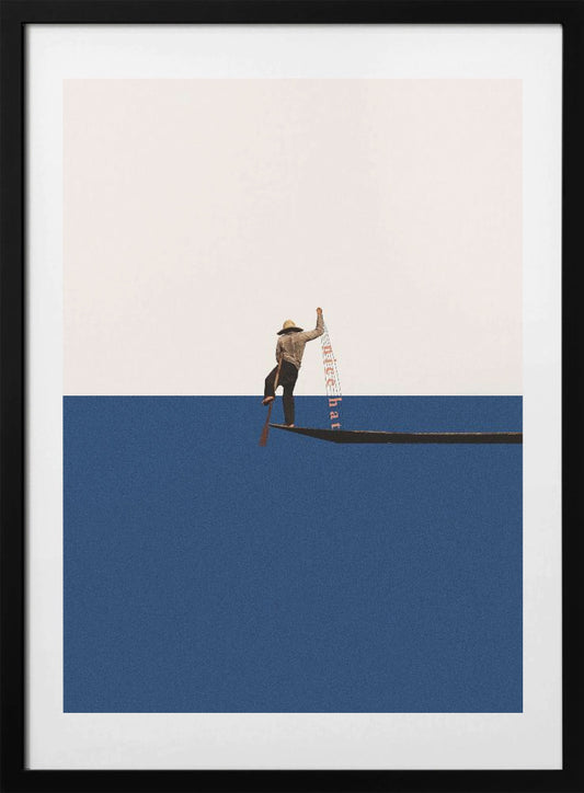 Fishing for compliments - Art Print by Maarten Léon