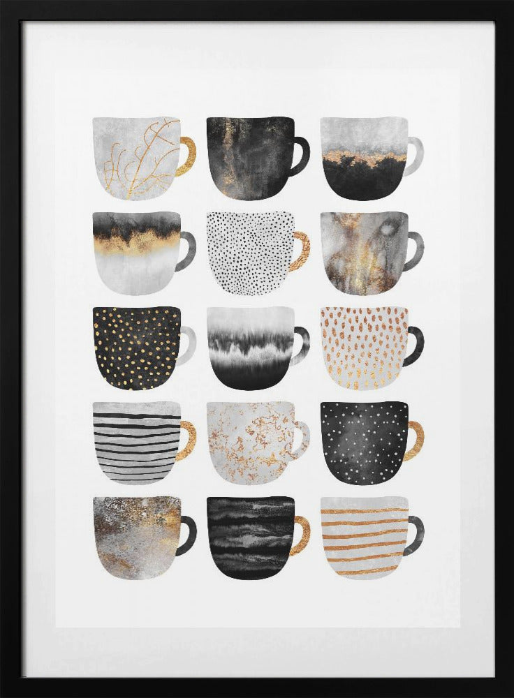 Pretty Coffee Cups - Art Print by Elisabeth Fredriksson