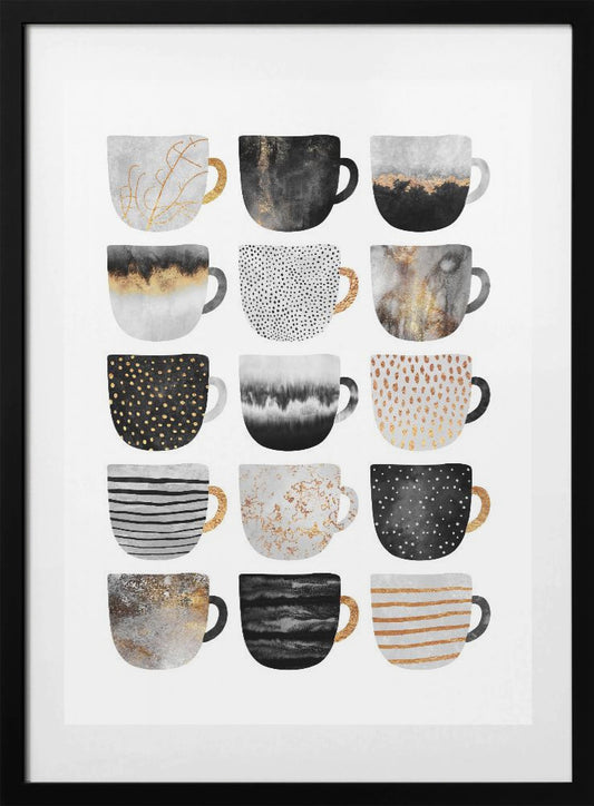 Pretty Coffee Cups - Art Print by Elisabeth Fredriksson