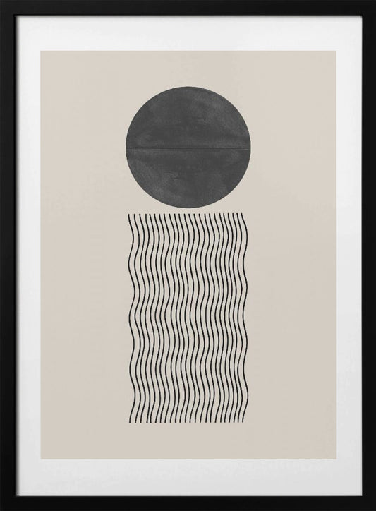 Wave and Eclipse - Art Print by THE MIUUS STUDIO