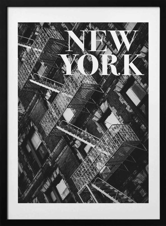 NYC Fire Escapes - Art Print by Rikard Martin Travel Poster