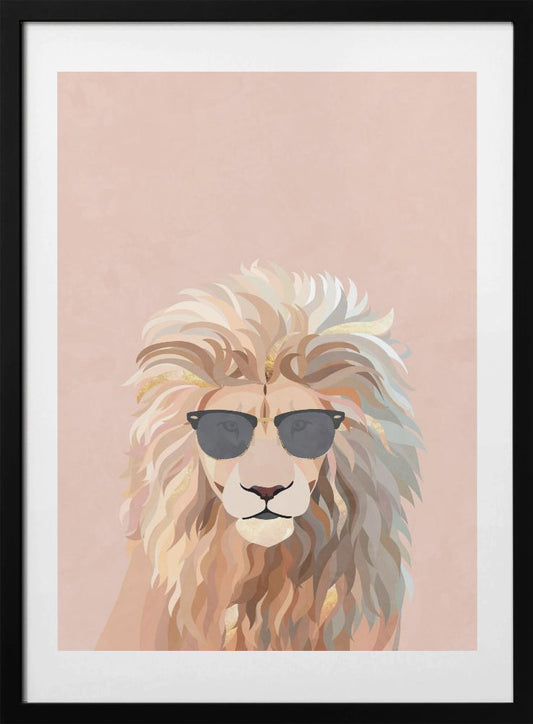 Cool cat lion - Art Print by Sarah Manovski