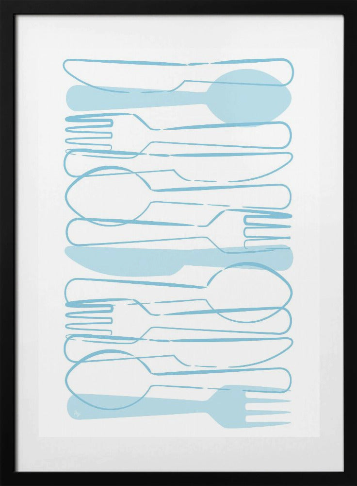 Blue Cutlery - Art Print by Martina