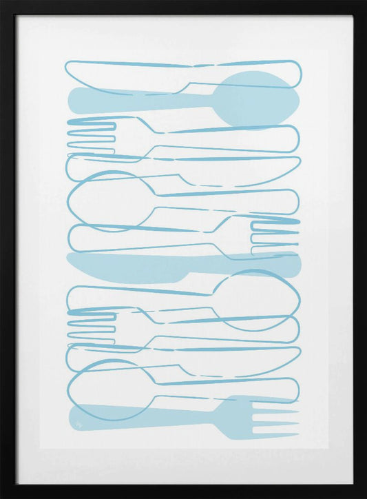 Blue Cutlery - Art Print by Martina