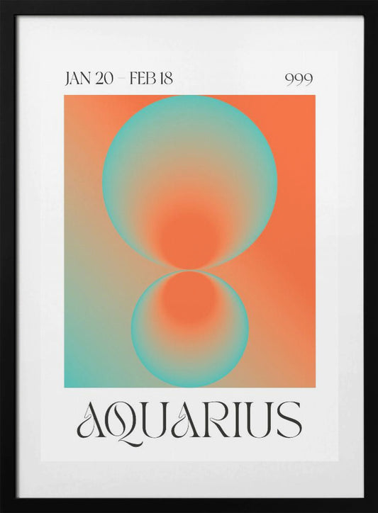 Gradient Circles in Coral and Teal Tones - Art Print by Valeria Castillo