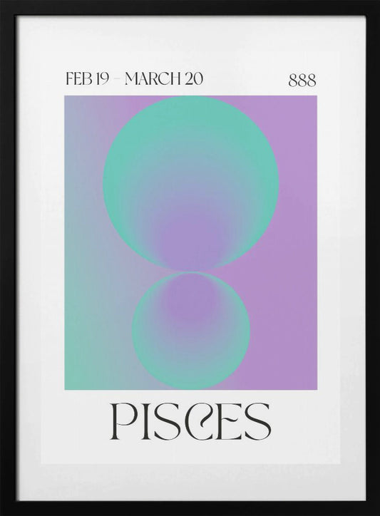 Pisces Aura Angel Number 888 - Art Print by Valeria Castillo