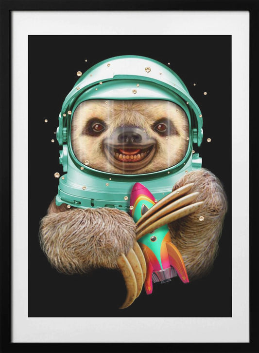 SPACESLOTH - Art Print by Adam Lawless