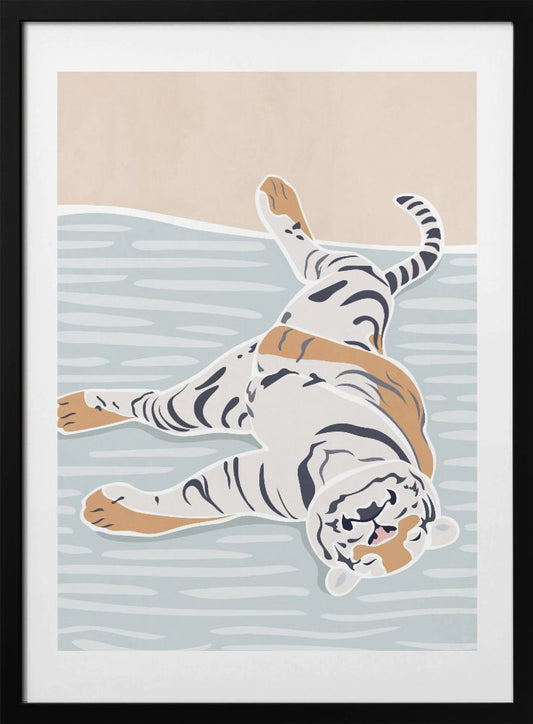 Scandi Sleeping Tiger Children's Art - Art Print by Sarah Manovski