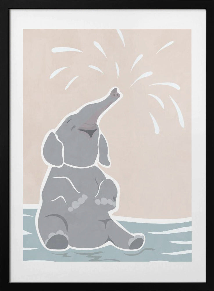Cute scandi elephant children's art - Art Print by Sarah Manovski