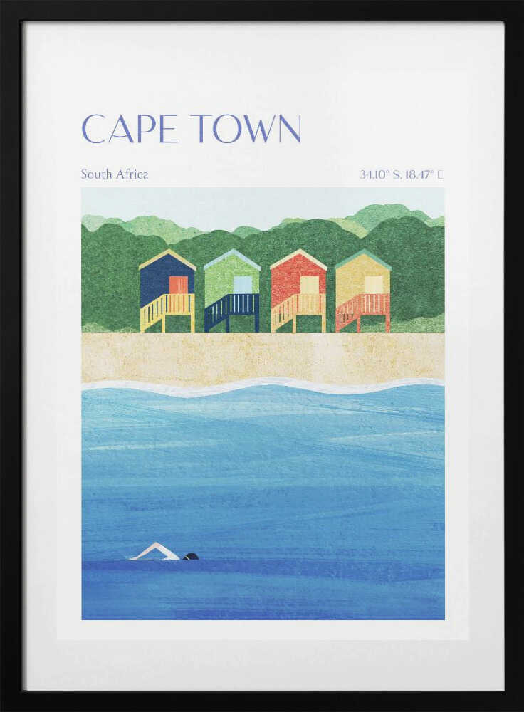 Cape Town, South Africa - Art Print by longwayhome Travel Poster