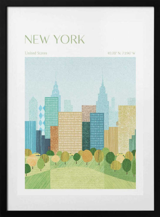 New York, Central Park - Art Print by longwayhome Travel Poster