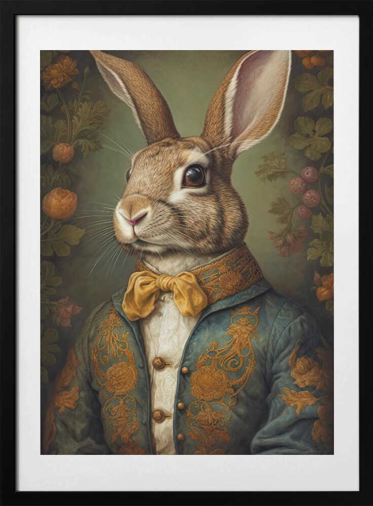 Regal Rabbit Portrait - Art Print by Treechild