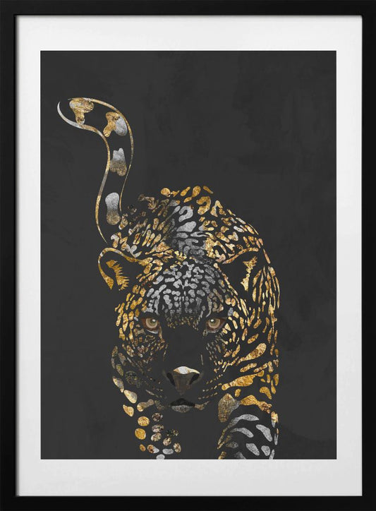 Black gold jaguar - Art Print by Sarah Manovski