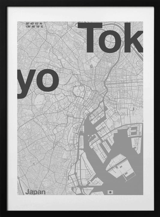 Tokyo - Map Art Print by Florent Bodart