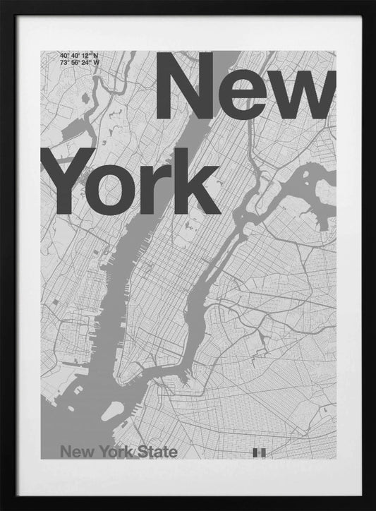 New York - Map Art Print by Florent Bodart
