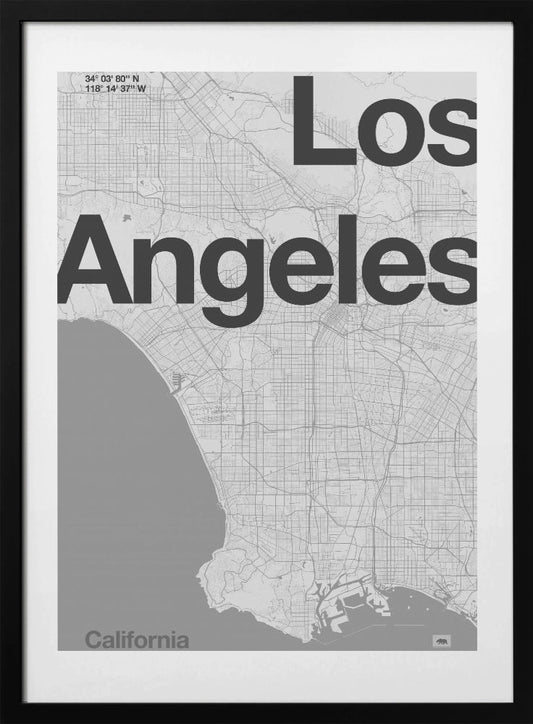 Los Angeles - Map Art Print by Florent Bodart