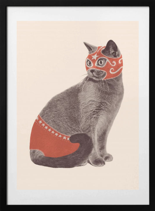 Chat Catcheur - Art Print by Florent Bodart