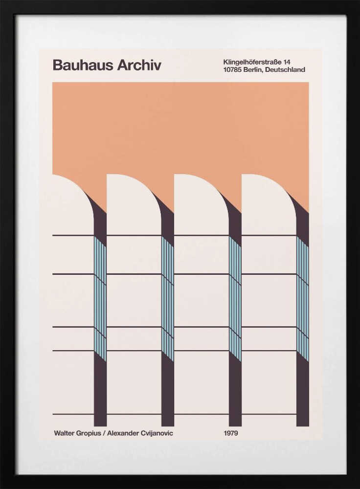 Bauhaus Archiv - Art Print by Florent Bodart Exhibition Poster