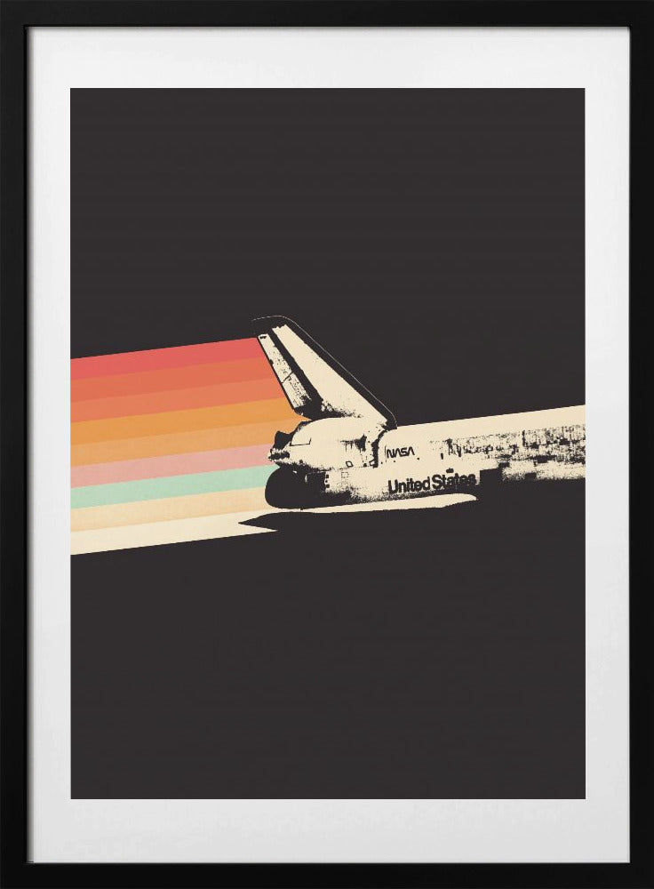 Space Ship Rainbow - Art Print by Florent Bodart