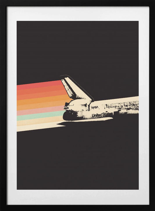Space Ship Rainbow - Art Print by Florent Bodart